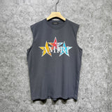 Amiri tank top graffiti five-pointed star letterprinting