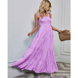 Women Dress Fitted Waist Striped Holiday Dress