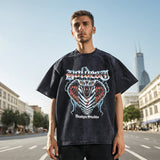 Mens Vintage T Shirt Half Sleeve T-Shirt Hip Hop T-Shirt