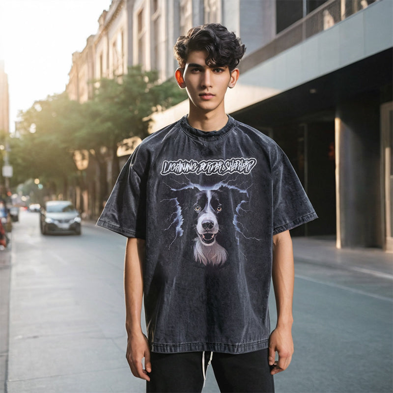 Mens Vintage T Shirt Printed Half Sleeve T-Shirt Men
