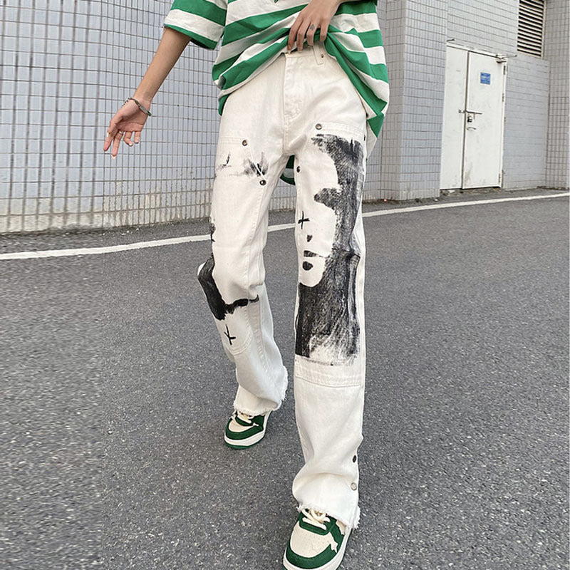 Cargo Pants Graffiti Printing Loose Vibe