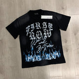 First row t shirts wake up and be fierce flame tee hot diamond washed and distressed