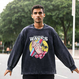 Mens Vintage Long Sleeve Shirt Long Sleeve T-Shirt Men's Loose