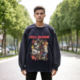 Mens Vintage Long Sleeve Shirt Print Vintage High Casual