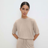 Women Work Business Casual Sweaters Short Sleeve round Neck Sweater