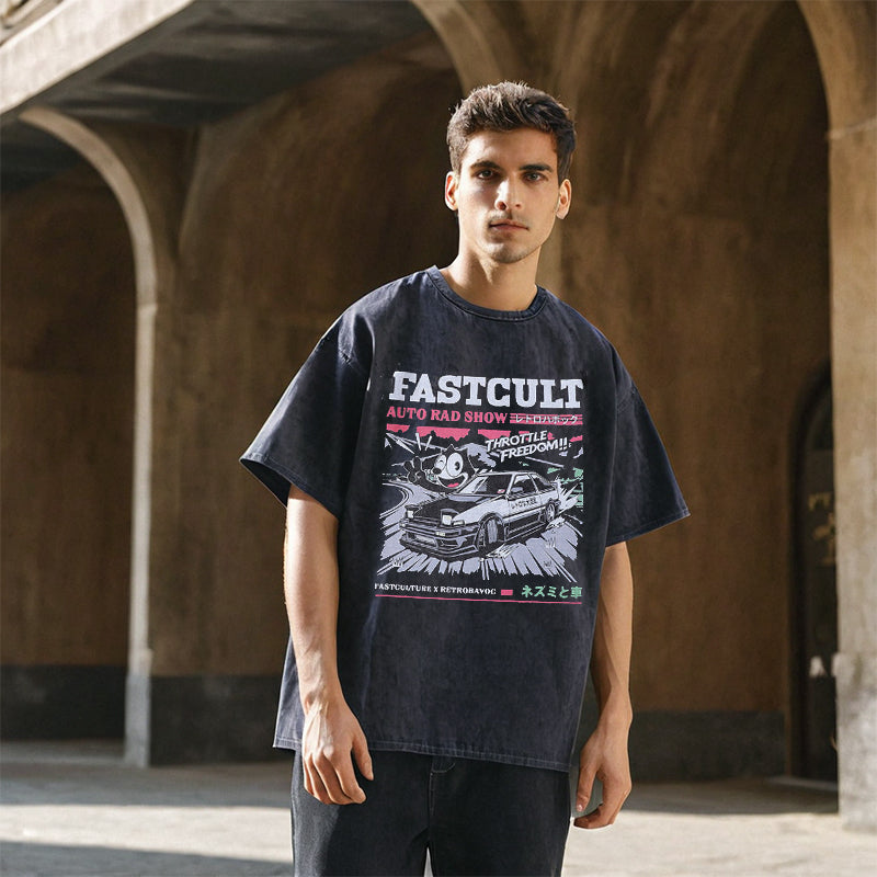 Mens Vintage T Shirt Short Sleeve T-Shirt Men Hip Hop