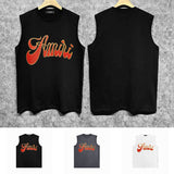 Amiri tank top flame gold letterprinting