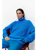 Women Work Business Casual Sweats Knitted Loose Turtleneck Sweater