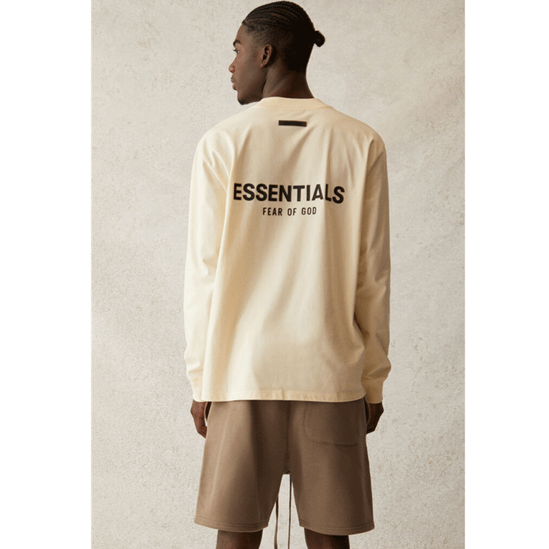 Fog Fear of God Essentials T Shirt Long Sleeve Back Three-Dimensional Letter Loose Couple T-shirt
