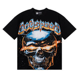 Godspeed T Shirts Star Shock Skull Print Cotton Casual Short Sleeve Men and Women