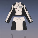 Women Jackets Vintage Racing Motorcycle Jacket