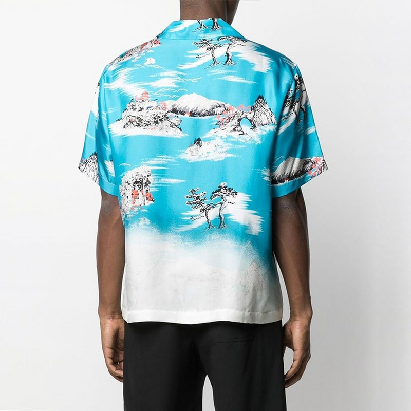 Amiri T Shirt Casual Hip Hop Satin Short Sleeve Shirt