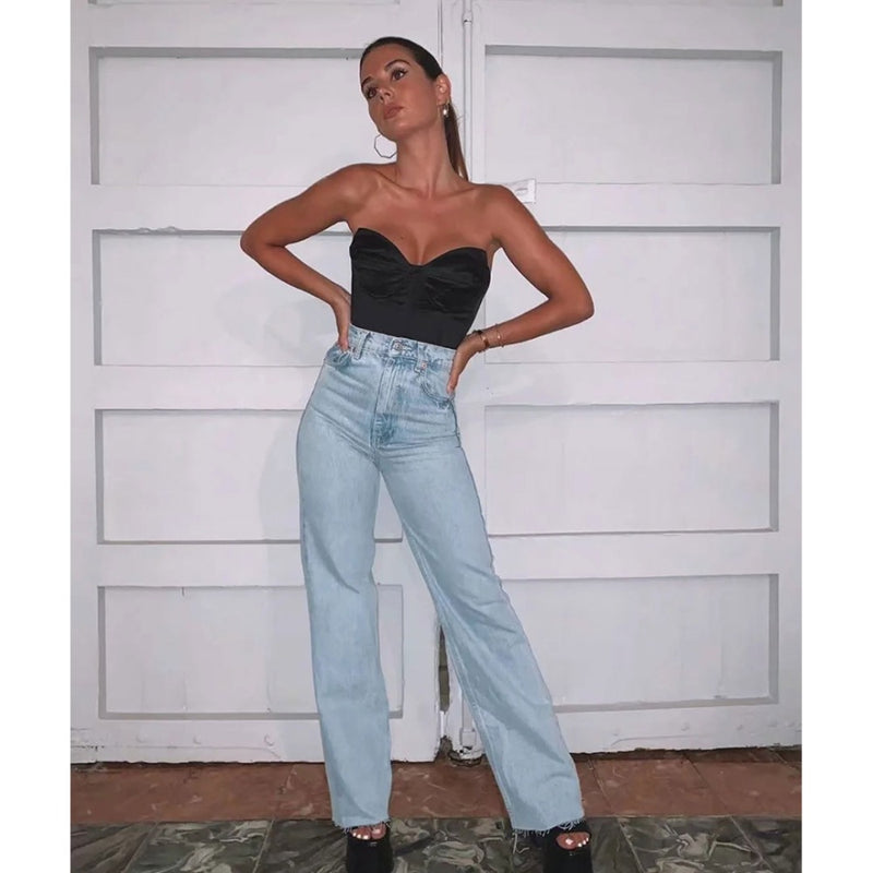 Women Jeans Loose Burrs Slimming