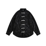 Unisex Shirt Chinese Style Shirt Loose Long Sleeve