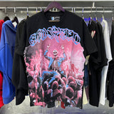 Godspeed T Shirts Skeletons Crowd Printed Cotton Casual Short Sleeves Men and Women