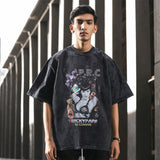 Mens Vintage T Shirt Old Loose Half Sleeve T-Shirt For Men And Women