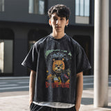 Mens Vintage T Shirt Washed Short Sleeve T-Shirt Men's Summer