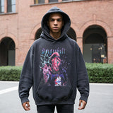 Mens Vintage Hoodie Cartoon hooded sweater men and women loose