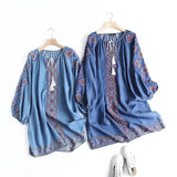 Women Dresses Embroidery Denim Dress