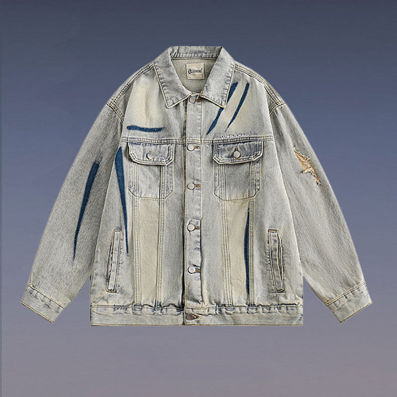 Women Jackets Retro Minority Design Distressed Lapel