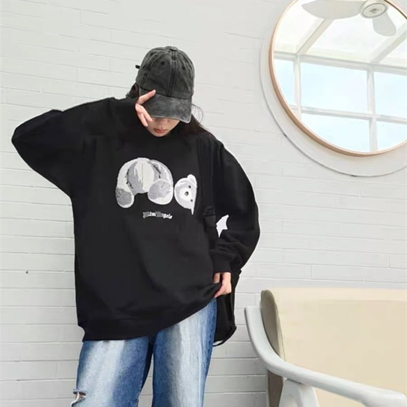Palm Angels Sweatshirts Embroidery Velvet Round Neck Long Sleeve Sweater Men 'S And Women 'S Jacket