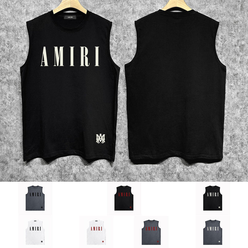 Amiri tank top letter spider printing