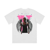 Vlone T Shirts Rapper Character Culture Big V Short Sleeve T-shirt Men and Women High Street Half Sleeve