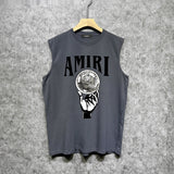 Amiri tank top hand held planet printing