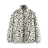 Women Cotton Coat Chessboard Plaid Coat Winter Loose Lapel