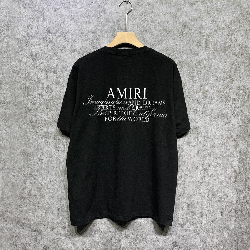 Amiri t shirts hollywood artistic font print short sleeve tee