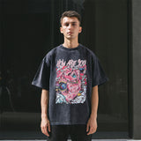 Mens Vintage T-Shirt Printed Short Sleeve T-Shirt