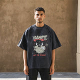 Mens Vintage T Shirt Skull T-Shirt High Street Short Sleeve