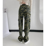 Women Jeans Autumn Multi-Pocket Cool Handsome Camouflage
