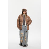 Unisex Coat Vintage Stand Collar Winter Loose Thick