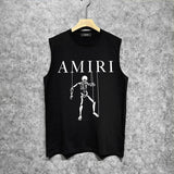 Amiri tank top skull puppet printing