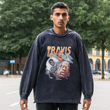 Mens Vintage Long Sleeve Shirt Vintage T-Shirt Men's Street