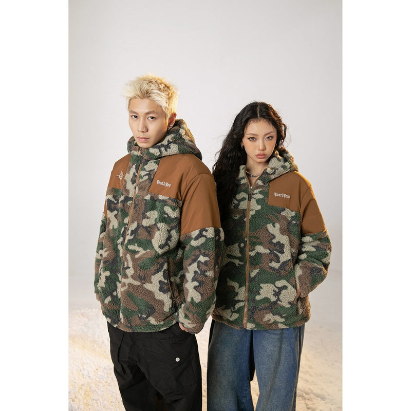 Unisex Coat Vintage Camouflage Coat Coat