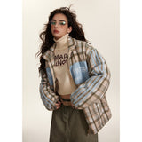 Unisex Coat Stitching Cotton Coat Winter Coat Stand Collar