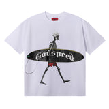 Godspeed T Shirts Skateboard Skull Junior Print Cotton Casual Short Sleeve Men and Women