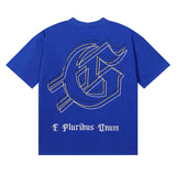 Godspeed T Shirts Spacesuit Pyramid Printing Cotton Casual Crew Neck Short Sleeve Men and Women