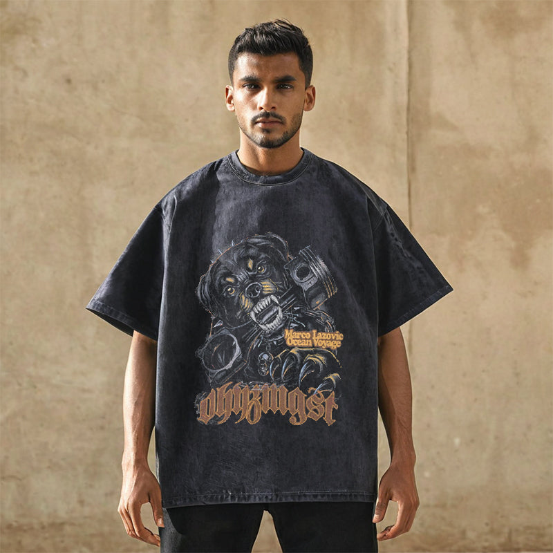 Men's Vintage T Shirt Men's and Women's Hip Hop Short Sleeve tee