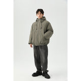 Unisex Coat Outdoor Hooded Padded Cotton Coat