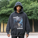 Mens Vintage Hoodie Printed Sweater Men's Loose