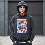 Mens Vintage Hoodie Loose Hooded Sweater Men