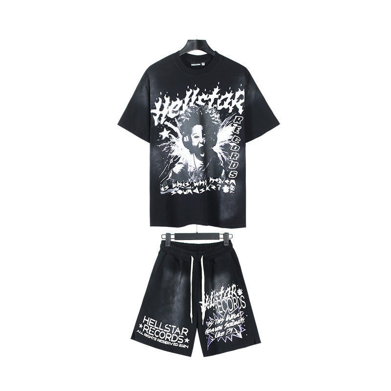 Hellstar T-Shirt And Shorts Two-Piece Set