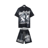 Hellstar T-Shirt And Shorts Two-Piece Set