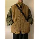 Men Cotton Coat Cotton Vest Winter Diamond Lattice Loose