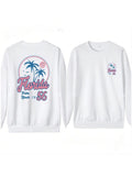 Casual Womans Hoodies Florida Palm Beach Printing Pullovers