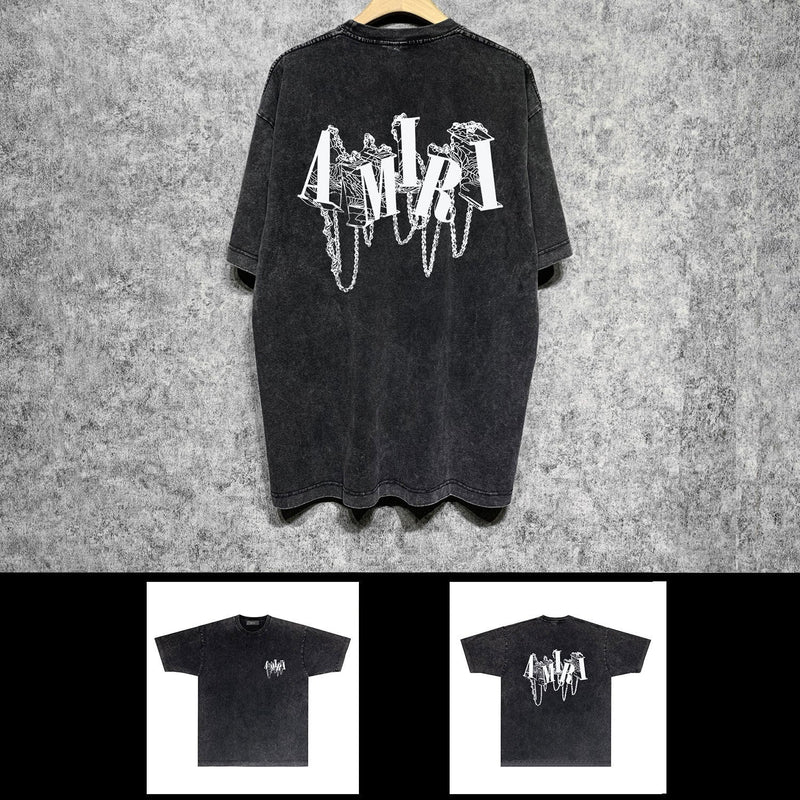 Amiri washed t-shirt chain letter short sleeves