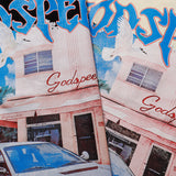 Godspeed T Shirts Convenience Store White Car Printing Cotton Casual Short Sleeve Men's and Women's